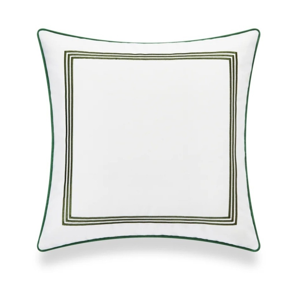 Hofdeco Green Square Line Throw Pillow Cover Premium 20"‎ Home Decor in/Outdoor